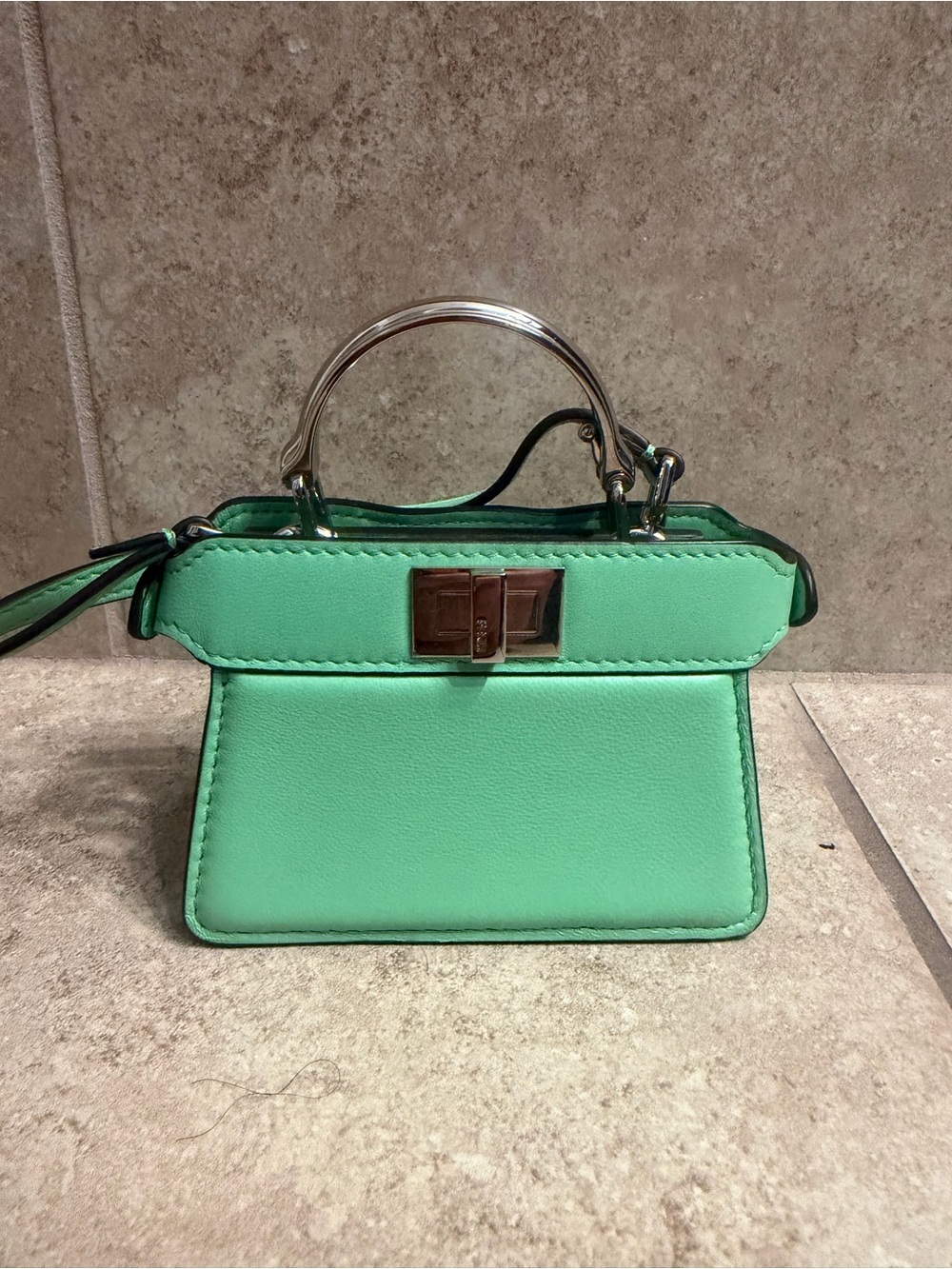 Fendi Mini Peekaboo - Mint Green Top-Handle Women's Bag